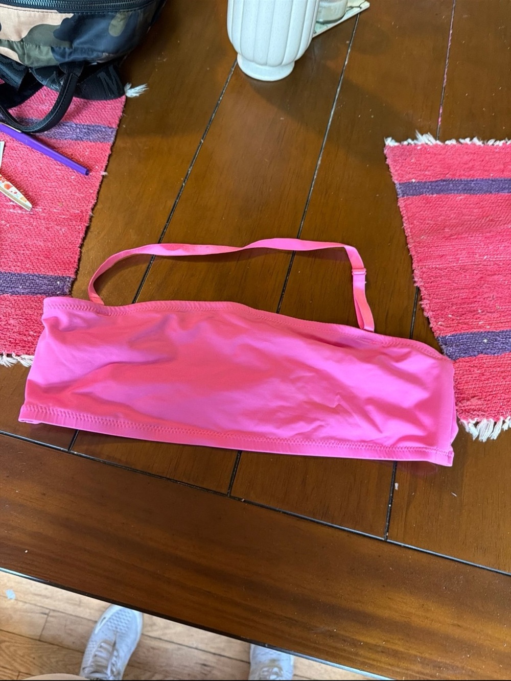 SKIMS Pink Bandeau Swim Top